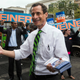 Weiner campaigning in Harlem during his 2013 mayoral run. Photo via Getty.